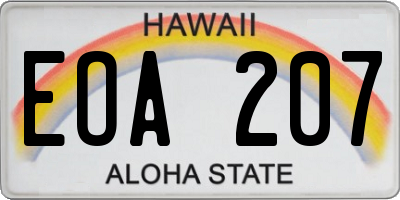 HI license plate EOA207