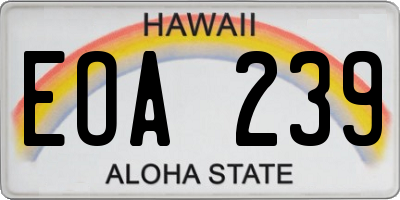HI license plate EOA239