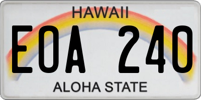 HI license plate EOA240