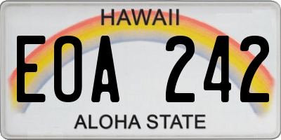 HI license plate EOA242