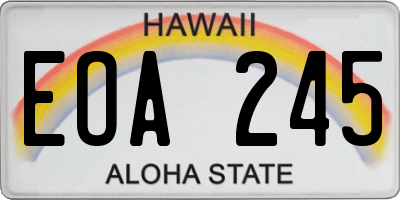 HI license plate EOA245