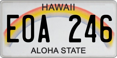 HI license plate EOA246