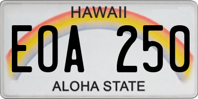 HI license plate EOA250