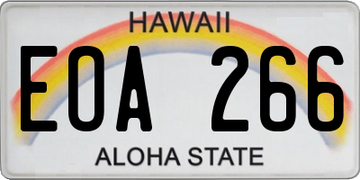 HI license plate EOA266