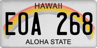 HI license plate EOA268