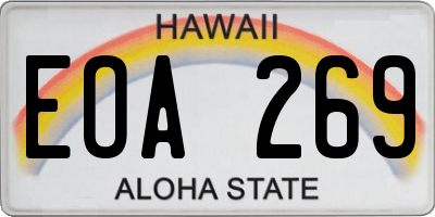 HI license plate EOA269