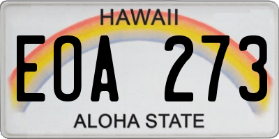 HI license plate EOA273