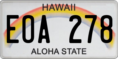 HI license plate EOA278