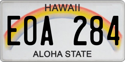 HI license plate EOA284