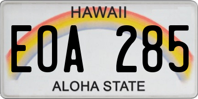 HI license plate EOA285