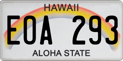 HI license plate EOA293