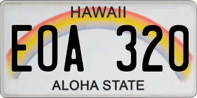 HI license plate EOA320
