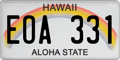 HI license plate EOA331