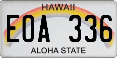 HI license plate EOA336