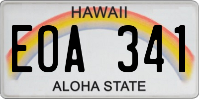 HI license plate EOA341