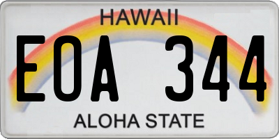 HI license plate EOA344