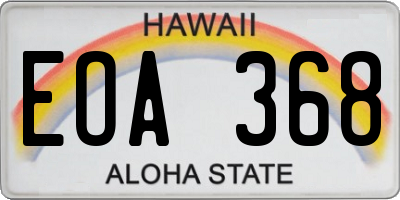 HI license plate EOA368