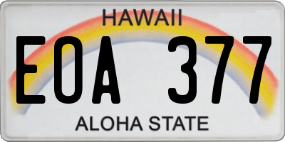 HI license plate EOA377