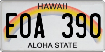 HI license plate EOA390