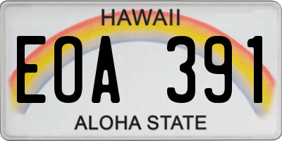 HI license plate EOA391