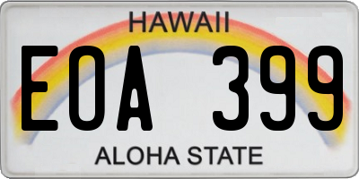 HI license plate EOA399