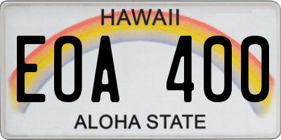 HI license plate EOA400
