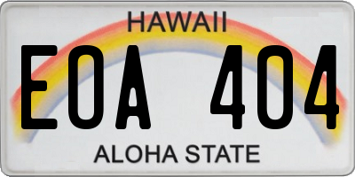 HI license plate EOA404