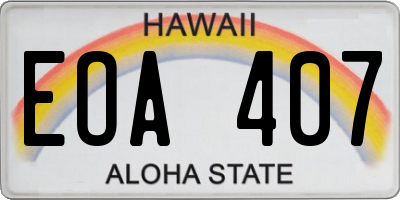 HI license plate EOA407