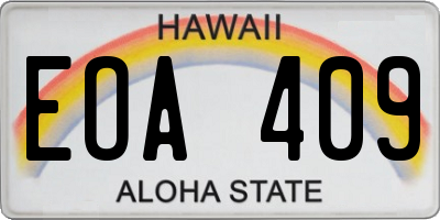 HI license plate EOA409