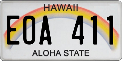 HI license plate EOA411