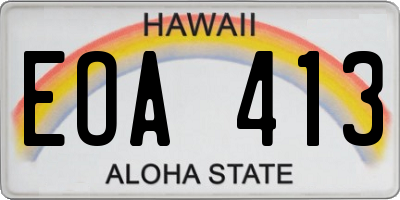 HI license plate EOA413