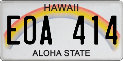HI license plate EOA414