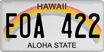 HI license plate EOA422