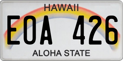 HI license plate EOA426