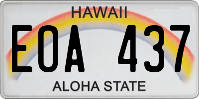 HI license plate EOA437