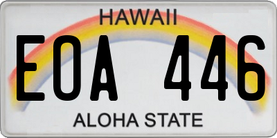 HI license plate EOA446