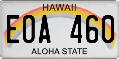 HI license plate EOA460