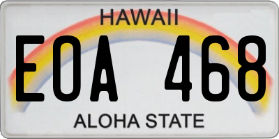 HI license plate EOA468