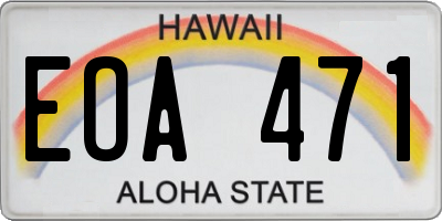 HI license plate EOA471