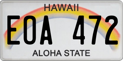 HI license plate EOA472