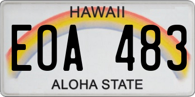 HI license plate EOA483
