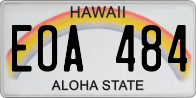 HI license plate EOA484