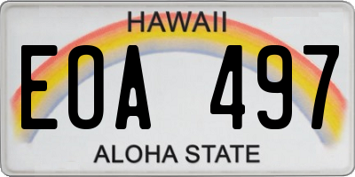 HI license plate EOA497
