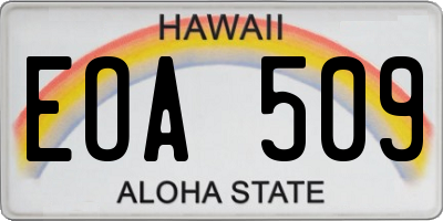 HI license plate EOA509