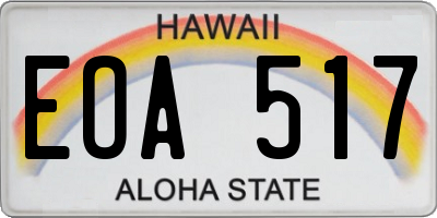 HI license plate EOA517