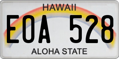 HI license plate EOA528
