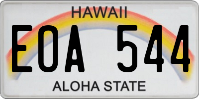 HI license plate EOA544