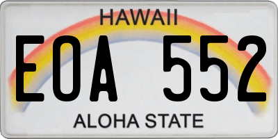 HI license plate EOA552