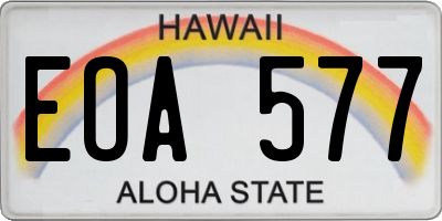 HI license plate EOA577