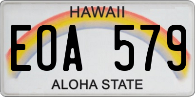 HI license plate EOA579